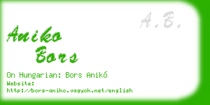aniko bors business card