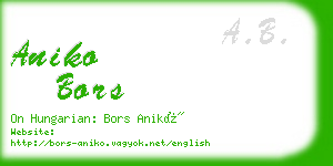 aniko bors business card
